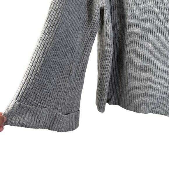 LEITH Women's Turtleneck Chunky Knit Sweater Gray Size Medium Minimalist Neutral - Picture 6 of 8